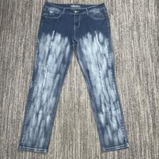 Revolt Teens Juniors Size 13 Acid Washed Distressed Embellished Slim Fit Jeans