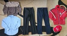 Lot of 6 Boy Clothing School Uniform Sweater, Pants, Shirt, Cap,Jacket Size 7-8