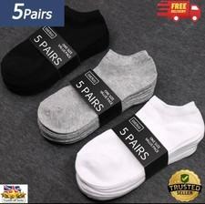Mens Womens Trainer Socks 5 Pairs Cotton Breathable Sports Ankle Socks UK 6-11