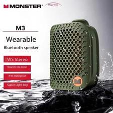 Monster M3 Mini Bluetooth 5.4 Speaker Clip On Wireless Portable Bass Waterproof