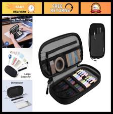 Large Zipper Pencil Case Bag, Portable Makeup & Stationery Pouch, Black Holder