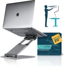 Lifelong Ergonomic Adjustable Laptop Stand for Desk, Extra Tall 20” Height Alumi