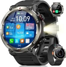 Smartwatch Herren mit Bluetooth-Anruf Beleuchtung Kompass Uhr fr AndroidiOS