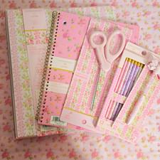 LoveShackFancy x yoobi Pink Floral Notebook & 1 in D-Ring Binder Set