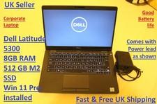 Dell Latitude 5300 Laptop, 13 Core i5 8th Gen, 8GB RAM, 512 GB SSD, Win 11 UK