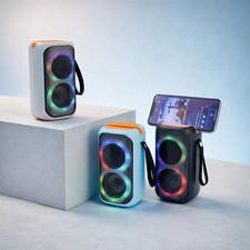 Cassa Bluetooth RGB Potente Portatile Speaker Wireless Con Supporto Smartphone