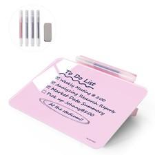 Small Desktop Glass Dry-Erase Whiteboard - 8 X 6 Inches, 8 X 6 Inches - Pink