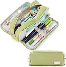 Large Capacity Pencil Case 3 Compartment Pouch Pen Bag for School Teen Girl Boy