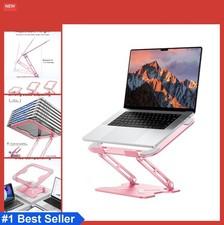 Adjustable Laptop Stand for Desk Metal Foldable Riser Ventilated Cooling 10-16