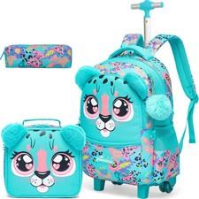 Rolling Backpack with Wheels - Cute Carry On for Elementary Students - Travel...