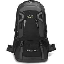 60L Blsck XL Waterproof Backpack Bag Camping Walking Outdoor Hiking Rucksack UK