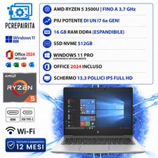PC PORTATILE NOTEBOOK RICONDIZIONATO HP RYZEN 5 3500U 16GB RAM 512GB SSD WIN11