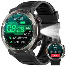 Military Smart Watch for Men AnswerMake Calls Rugged Heart Rate Fitness Tracker