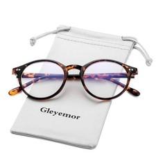Gleyemor Blue Light Glasses for Men Women, Vintage Round Frame Computer Eyeglass