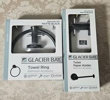 Glacier Bay Lucien Wall Mounted Towel Ring and Toilet Paper Holder in Matte...