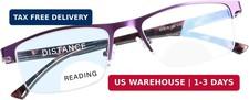 Fonhcoo Bifocal Reading Glasses for Women Men, Metal Half Frame Blue Light Block