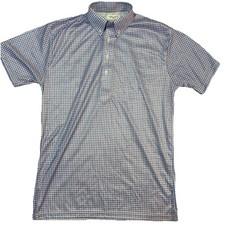 Collars & Co Men’s Small Check Dress Collared Short Sleeve Purple Blue White