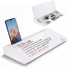 Tsj Office Small Desktop Whiteboard -Glass Dry Erase Board Computer Keyboard Sta