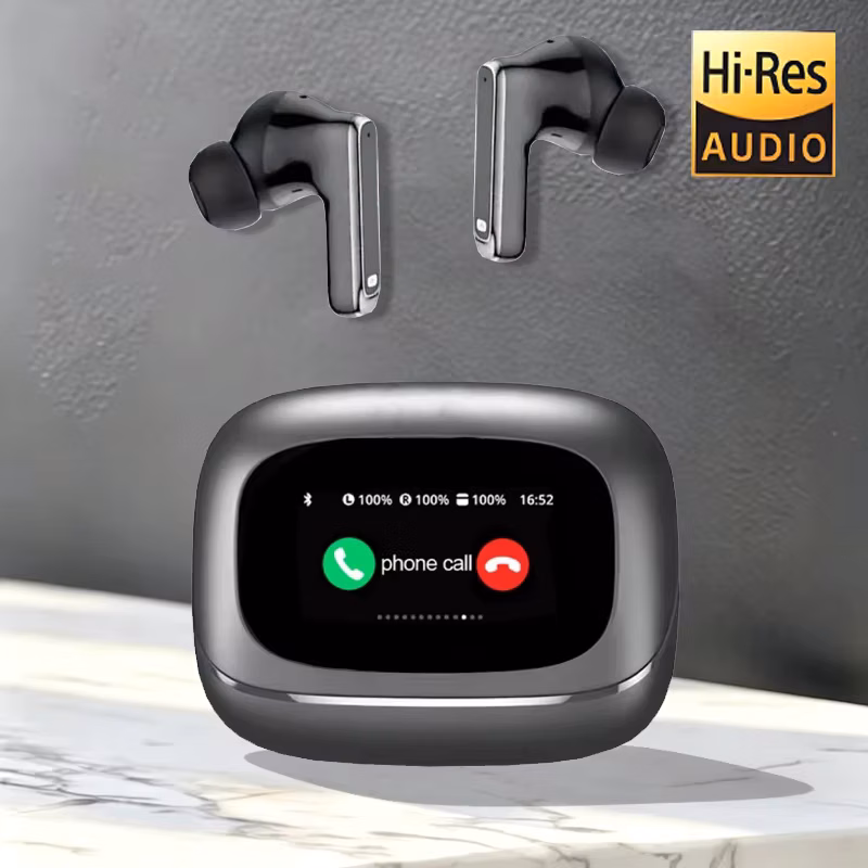 Xgshow Tour Pro6 Bluetooth 6.0 Earphones Lcd Full Color Screen In Ear Anc Noise Reduction Ultra Long Endurance Earbuds