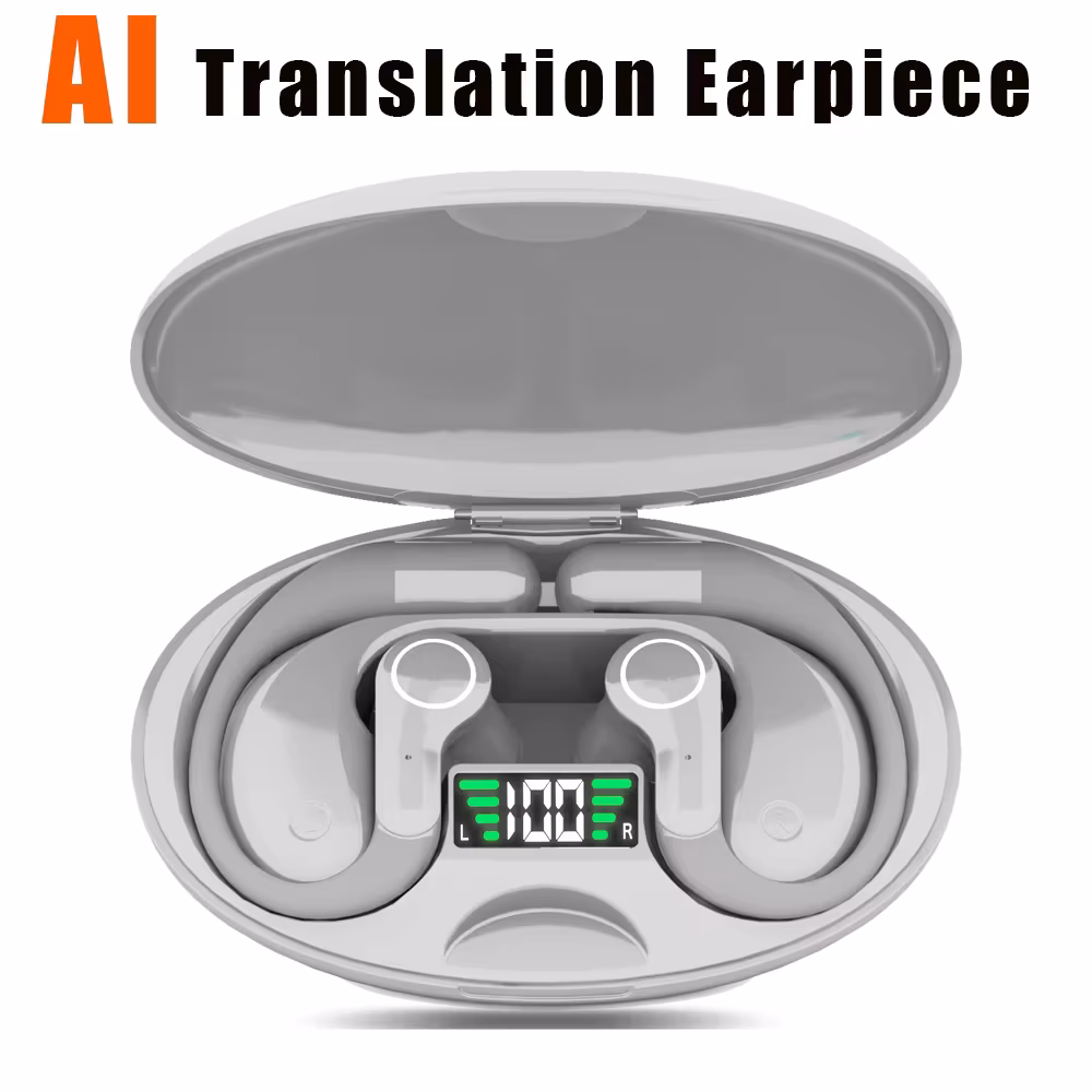 Ai Translator Earbud Device Real Time 2-Way Translations Supporting 150+ Languages For Travelling Learning Shopping Business