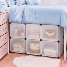 Rattanview Clear under Dorm Bed Storage Cube Organizer Foldable Stackable Closet