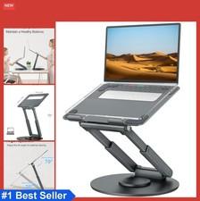 Telescopic Laptop Stand 360° Swivel Height Adjustable Sit to Stand for Laptops