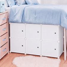 Rattanview White under Dorm Bed Storage Cube Organizer Foldable Stackable Closet