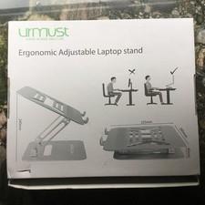 Urmust Ergonomic Adjustable Laptop Stand Silver Finish