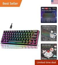 Customizable RK61 Rgb Mechanical Keyboard - 61 Keys, Compact for Gaming & Office