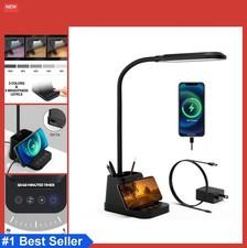 Led Desk Lamp Usb Charging Gooseneck 650LM 3 Color 5 Brightness Touch Dimmable