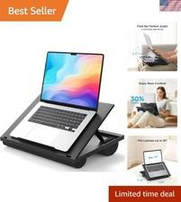 Elegant Portable Lap Desk - Adjustable Stand Fits 15.6" Laptops, Dual Cushions