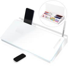 Glass Desktop Whiteboard Dry Erase Board Computer 11.8" x 6.7", White