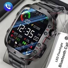 Military GPS Smart Watch Men Women Flashlight Bluetooth Call Tracker Fitness