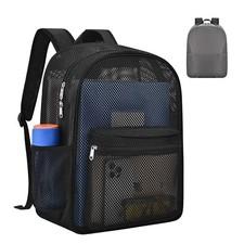 Heavy Duty SemiTransparent Mesh Backpack See Through College Student Bag