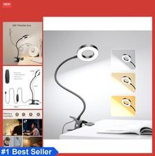 Led Desk Lamp Clip on Light 3 Color Modes 10 Brightness Dimmable Usb Charging