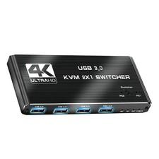 4K 2 in 1 out Hdmi Kvm Switch 2x1 Dual Monitor Usb 3.0 Hdmi Kvm Switcher