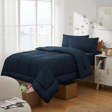 Dorm Room Essentials College Bedding Comforter Set 5 Piece Twin XL Size Bed in a