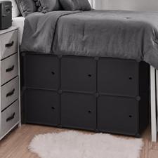 Rattanview Black under Dorm Bed Storage Cube Organizer Foldable Stackable Closet