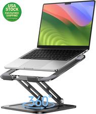 Adjustable Laptop Stand 360 Rotating Base Ergonomic Riser Fits 10-16 Inch