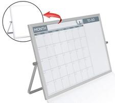 Small Double Sided White Board Calendar - Mini Portable Desktop Dry Erase Boa...