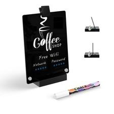 Acrylic Black Dry Erase Board with Stand - 8†x 6†Small Desktop Whiteboard